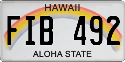 HI license plate FIB492