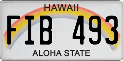 HI license plate FIB493