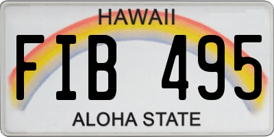 HI license plate FIB495