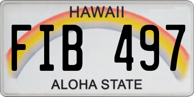 HI license plate FIB497