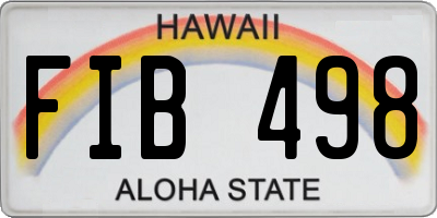 HI license plate FIB498