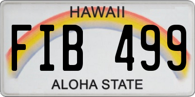 HI license plate FIB499