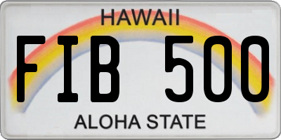 HI license plate FIB500