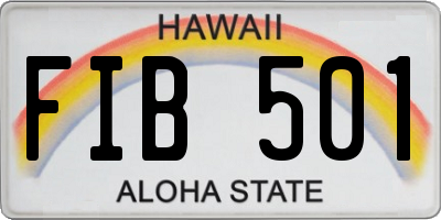 HI license plate FIB501