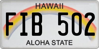 HI license plate FIB502