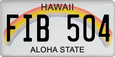 HI license plate FIB504
