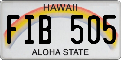HI license plate FIB505