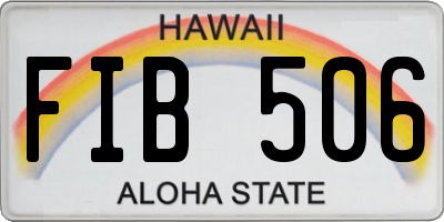HI license plate FIB506