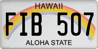 HI license plate FIB507