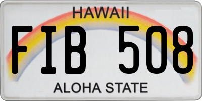 HI license plate FIB508