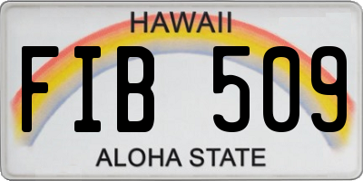 HI license plate FIB509