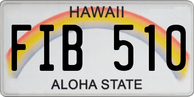 HI license plate FIB510