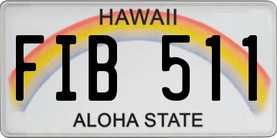 HI license plate FIB511