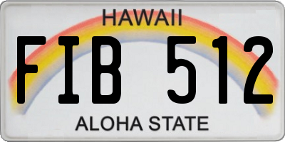 HI license plate FIB512