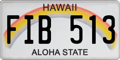 HI license plate FIB513