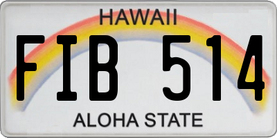 HI license plate FIB514