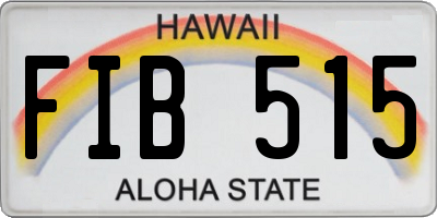 HI license plate FIB515