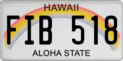 HI license plate FIB518