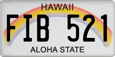 HI license plate FIB521