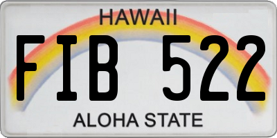 HI license plate FIB522
