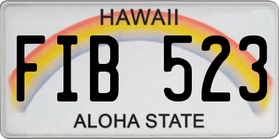 HI license plate FIB523
