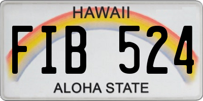HI license plate FIB524