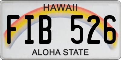 HI license plate FIB526