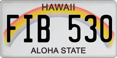 HI license plate FIB530