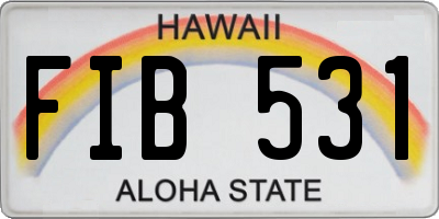 HI license plate FIB531