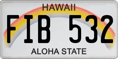 HI license plate FIB532