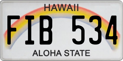 HI license plate FIB534