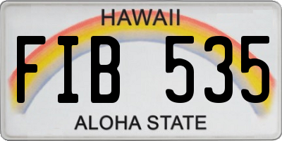 HI license plate FIB535