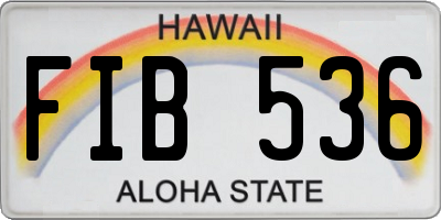 HI license plate FIB536