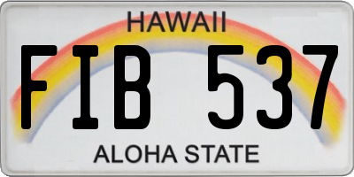HI license plate FIB537