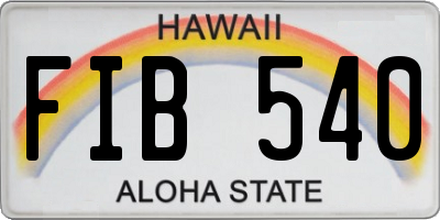 HI license plate FIB540
