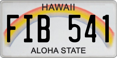 HI license plate FIB541