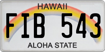 HI license plate FIB543