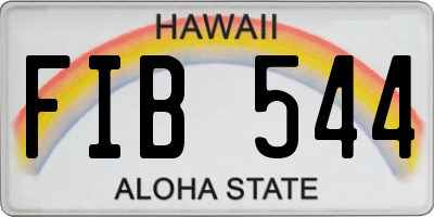 HI license plate FIB544