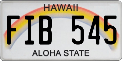 HI license plate FIB545