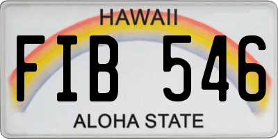HI license plate FIB546