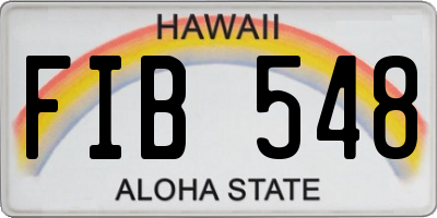 HI license plate FIB548