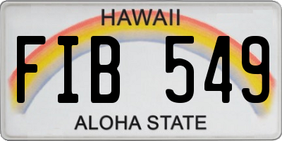 HI license plate FIB549