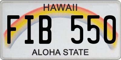 HI license plate FIB550