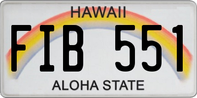 HI license plate FIB551