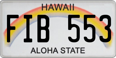 HI license plate FIB553