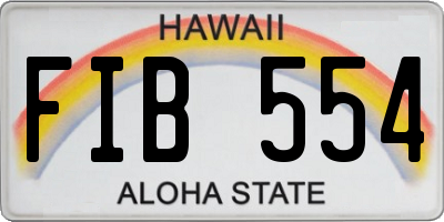 HI license plate FIB554
