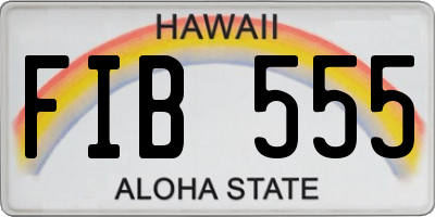 HI license plate FIB555