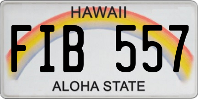 HI license plate FIB557