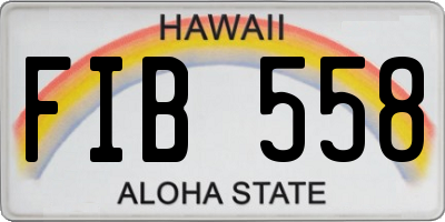 HI license plate FIB558
