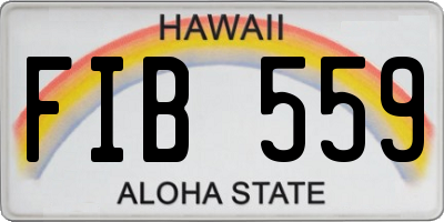 HI license plate FIB559